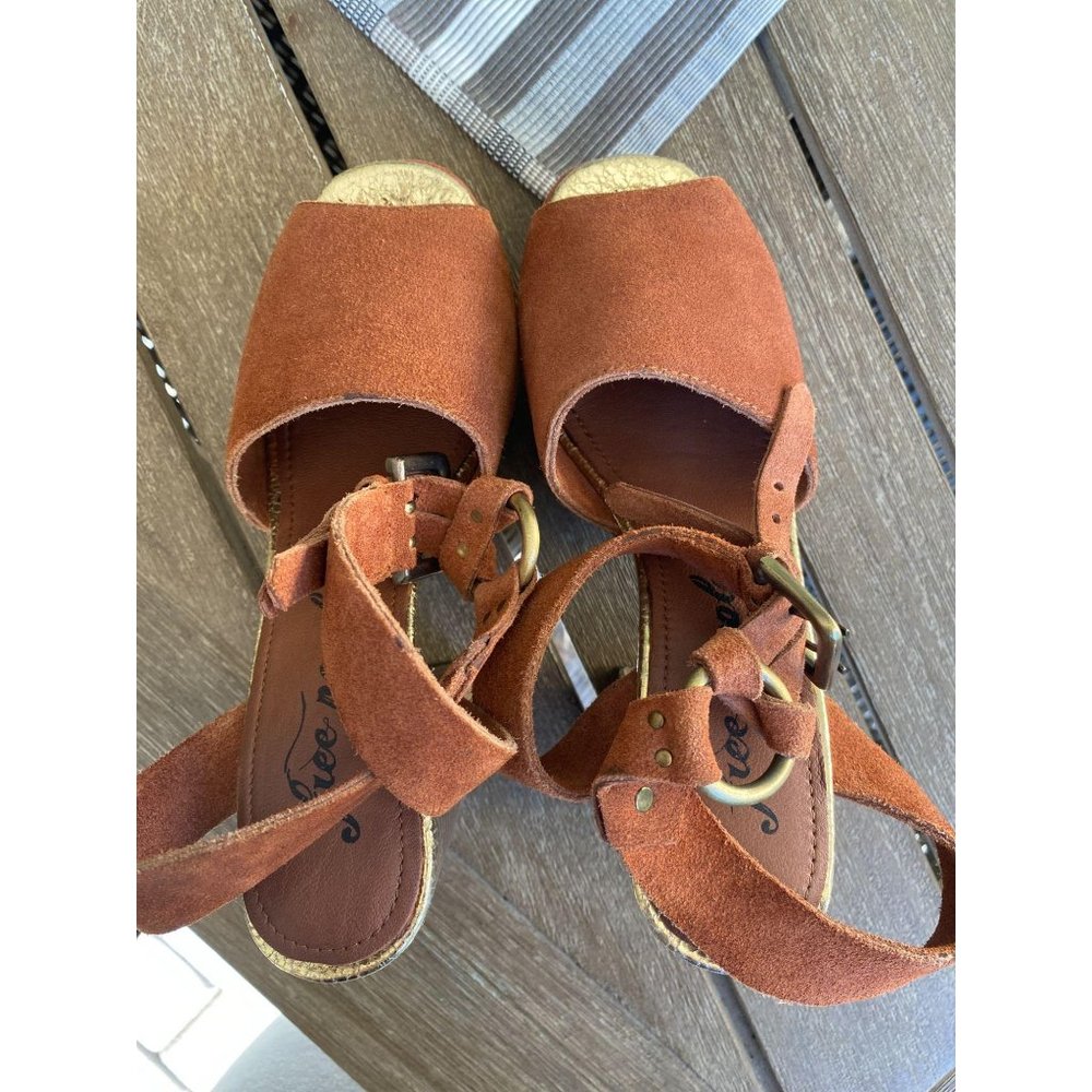 (Sold) Free People Justine Platform Block Heels 37 - Picture 7 of 12